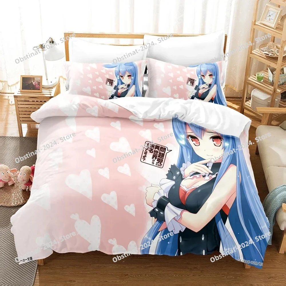 

3D Print Anime Girls This Art Club Has A Problem Bedding Set Duvet Cover Sheet Pillowcase Soft Quilt Cover Full Queen King Size