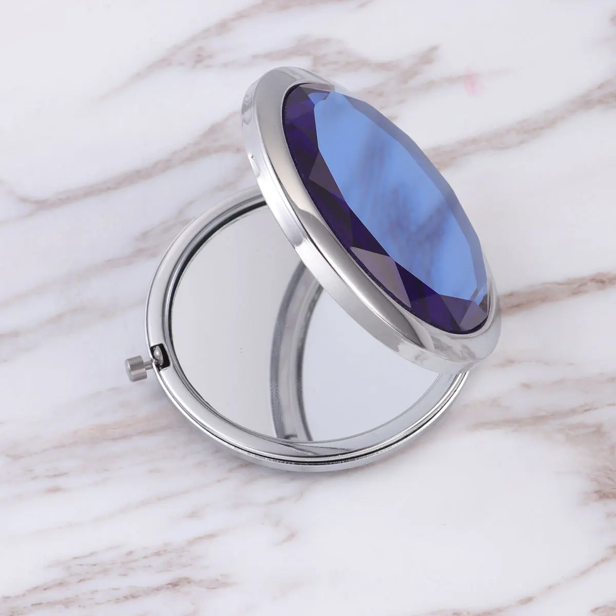 4 pçs espelho de maquiagem lados duplos dobrável portátil espelhos compactos moldura polida pequena bolsa espelho de bolso para senhoras