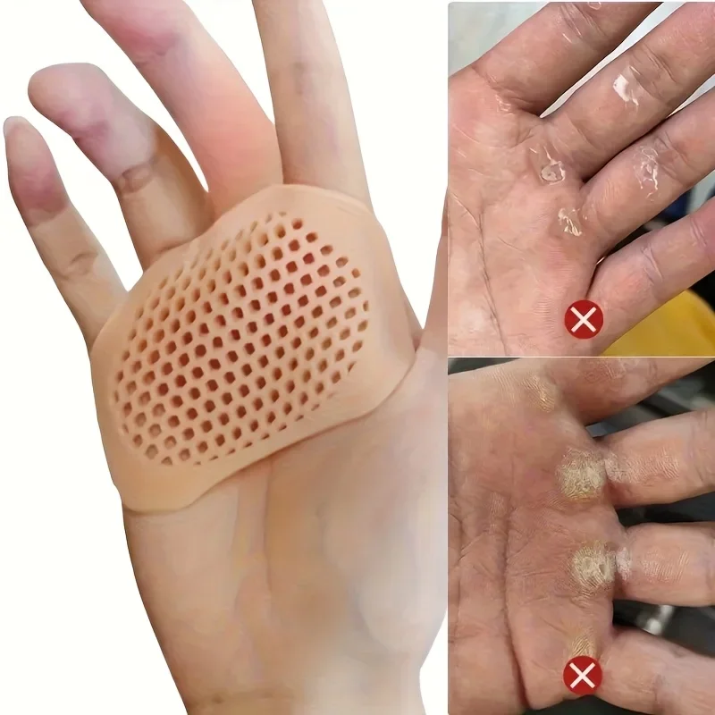 4Pcs Honeycomb Silicone Hand Pads Unisex Reusable Non-Slip Fintess Glove Hand Protection Pads Adult Home Gym Exercise Equipment