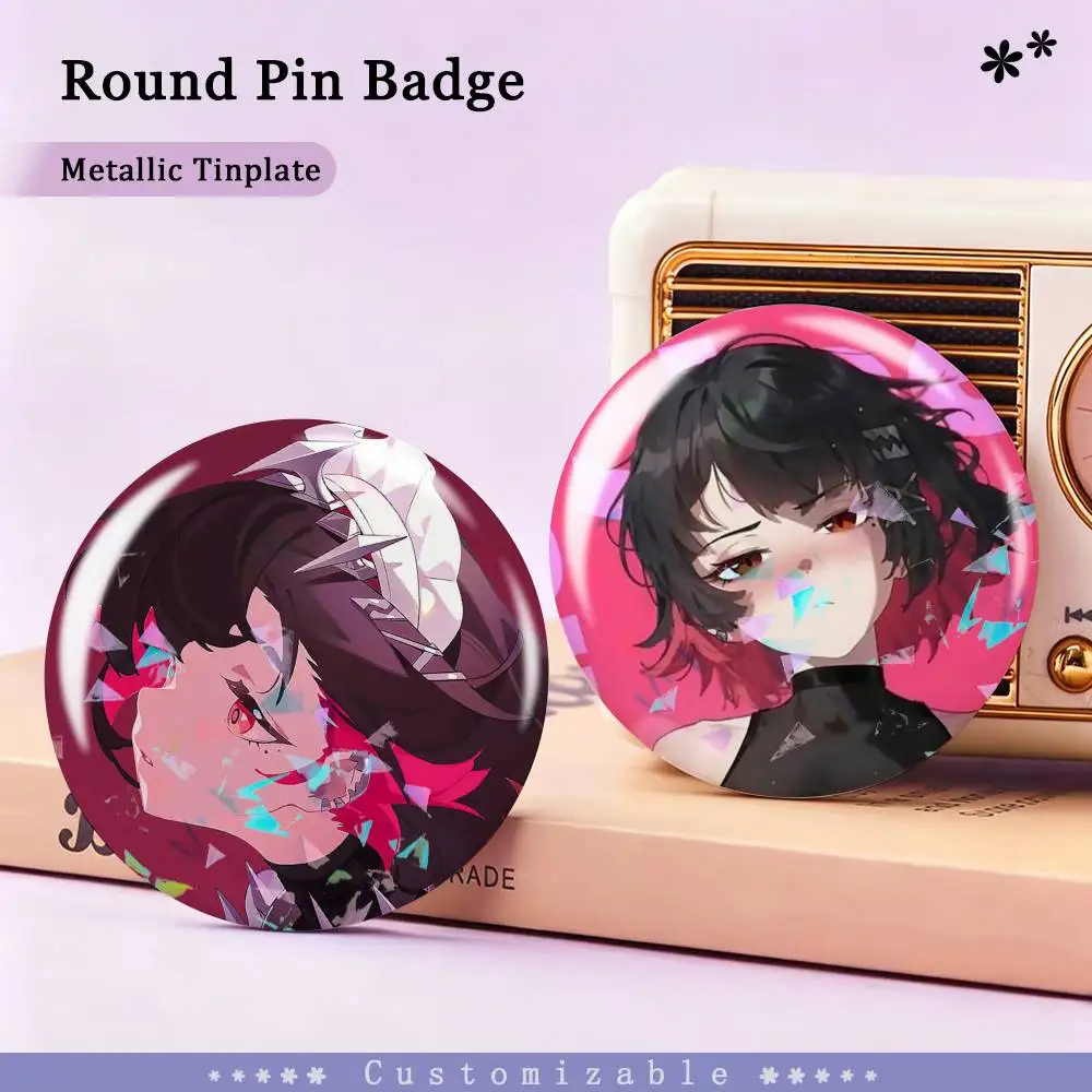 Zenless ZZZ E-Ellen Joe Custom Tinplate Round Button Badges Pins Brooches for Clothes Backpack