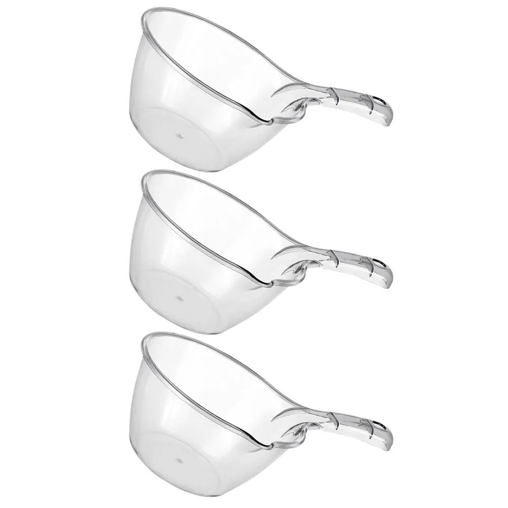 

3pcs Plastic Water Ladle Thickened Large Capacity Kitchen Bath Scoop Spoon Household Water Dipper Easy Clean Versatile