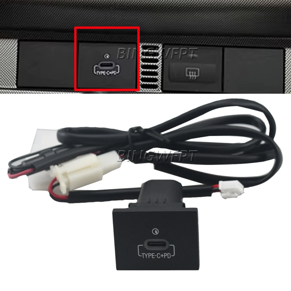 For Ford Focus 2 mk2 2009 2010 2011 Accessories Car USB Charger PD Quick Charge QC3.0 Auto Phone Charging Adapter Button