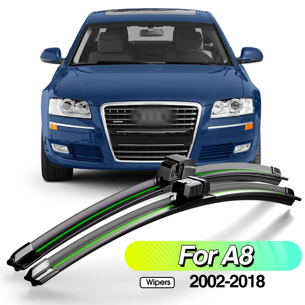 

For Audi A8 D3 D4 4E 4H 2002-2018 2pcs Front Windshield Wiper Blades Windscreen Window Accessories 2003 2005 2012 2015 2018 2019