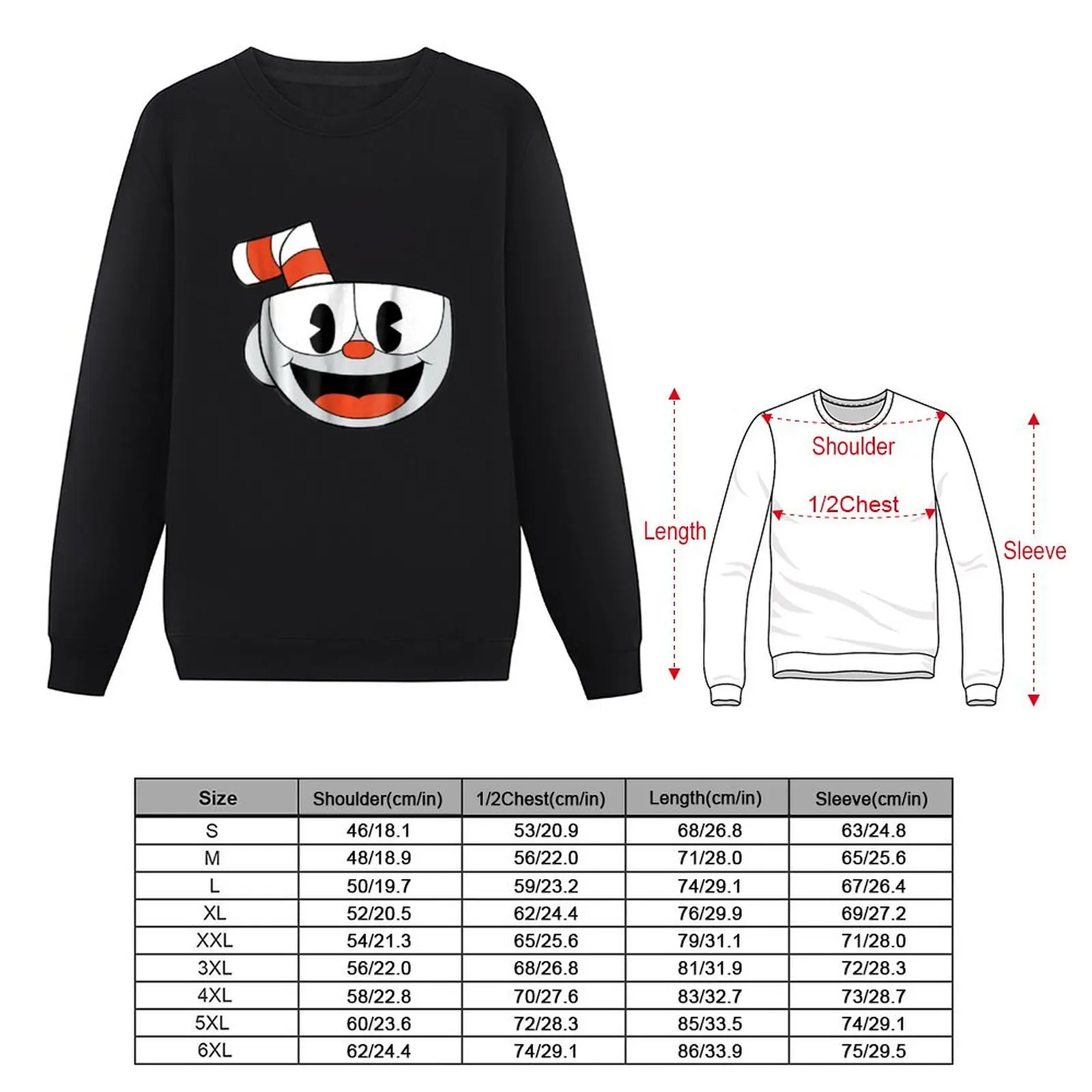 Cuphead Big Smiling Face Video Game Graphic Pullover Hoodie clothes for men new in hoodies & sweatshirts