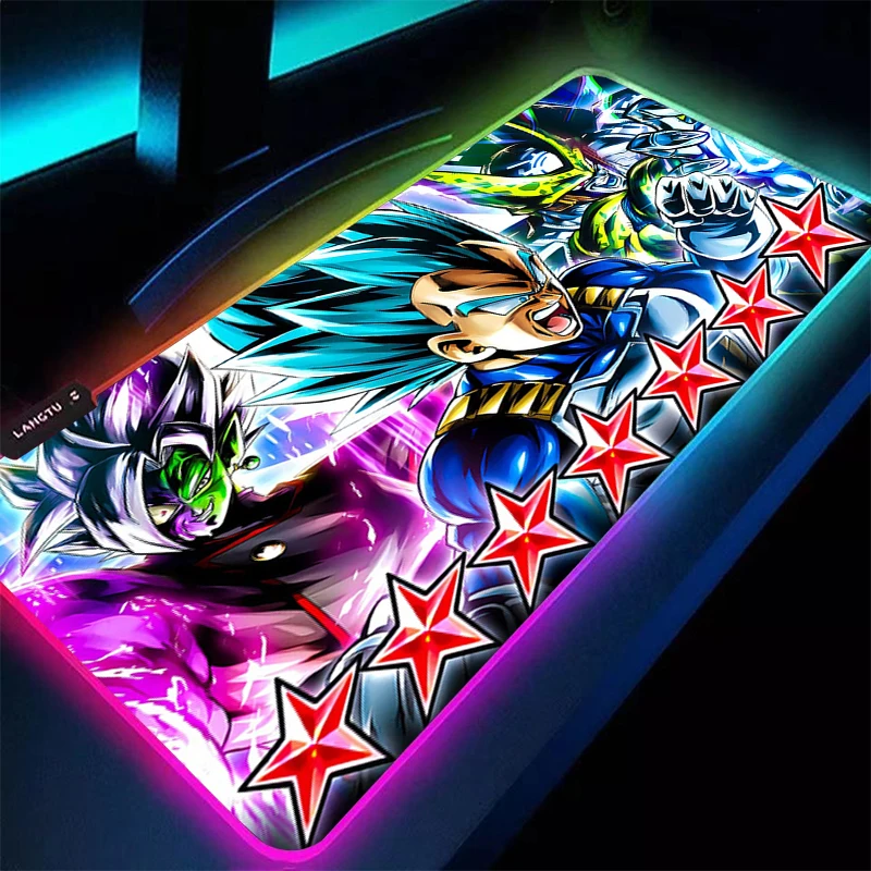 

Dragon Ball Z RGB Mouse Pad DBZ 90x40cm Professional E-sports gamers XXL Gaming Rubber keyboard Backlight LED desk mat mousepad