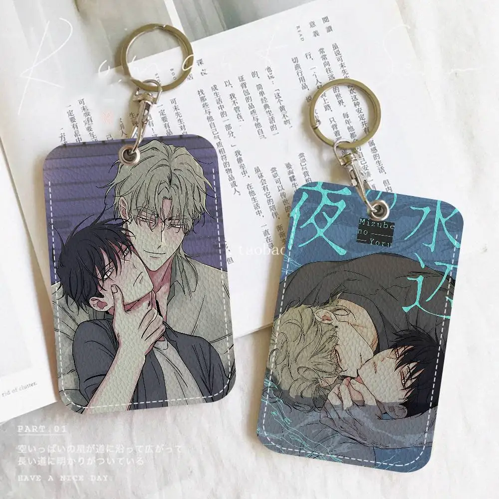 الهزلي منخفض المد في الشفق 1 قطعة بطاقة الوصول حافظة جلدية حامل بطاقة المفاتيح حلقة رئيسية الباب الوصول العلامات حافظة بطاقات الهوية المفاتيح