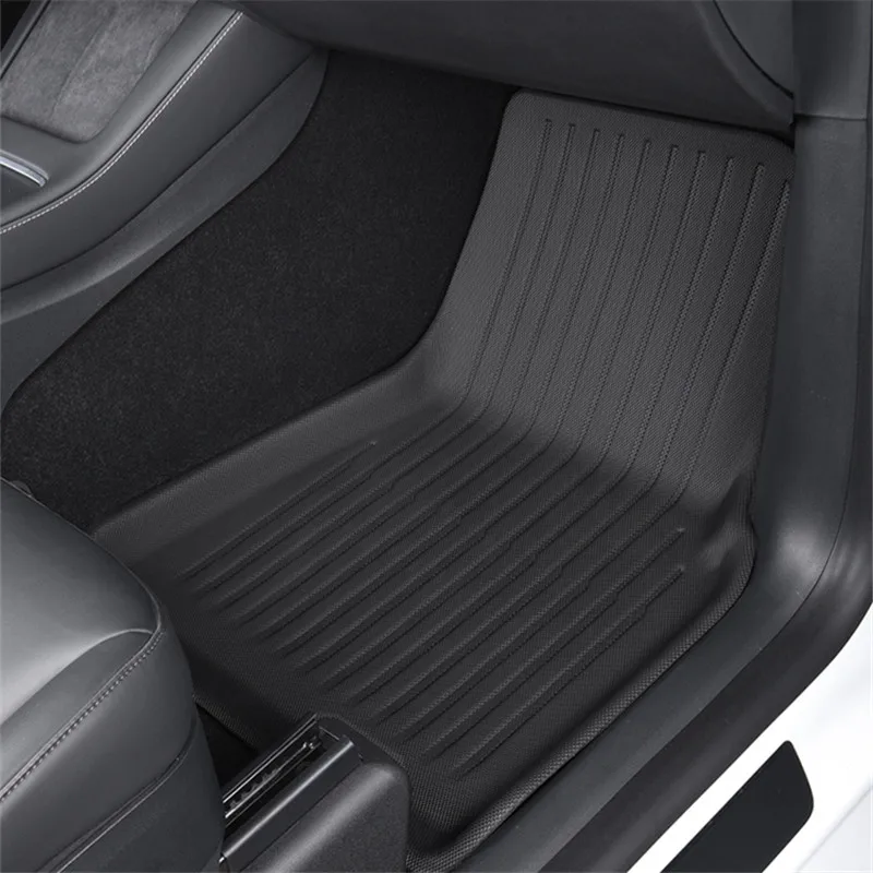 For MODEL 3 MODEL Y Car mat car interior special modified decorative pieces all surrounded by silk ring leather mat carpet