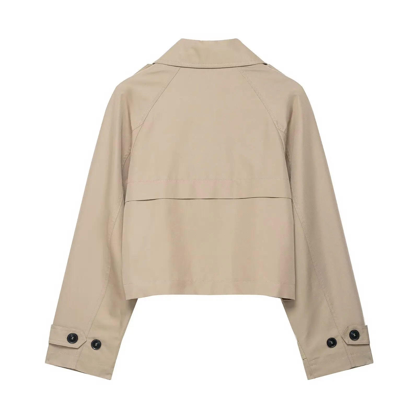 KIDCRKJ 봄 여성 트렌치 코트 라펠 칼라 더블 브레스티드 숏 레이디 아우터웨어 인스타그램 스타일 방풍 자켓 여성용