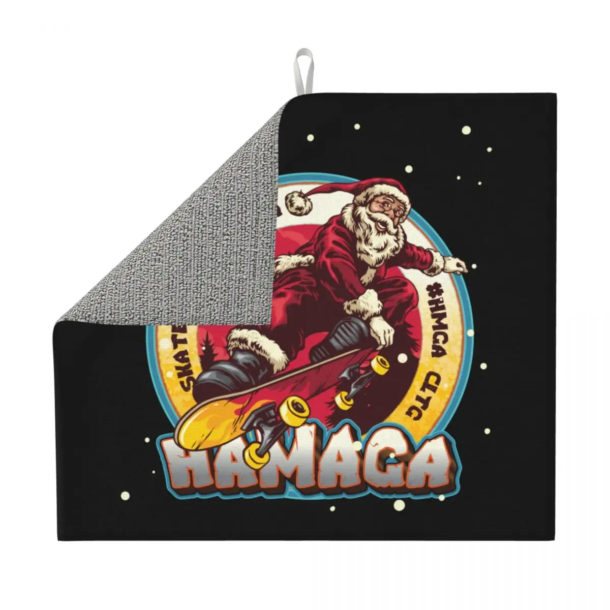 Santa Claus Drying Mats for Kitchen Fast Dry Absorbent Merry Christmas Skateboard Santas Hamaga Microfiber Dishes Drainer Pad