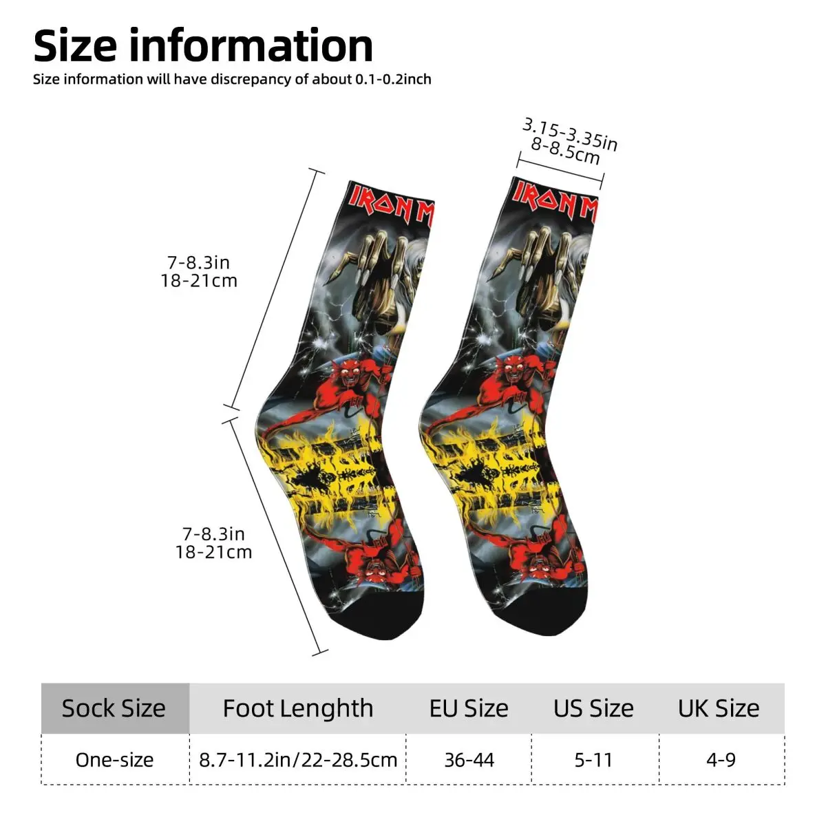 Iron Maidens Socks Fashion Stockings Winter Anti Skid Adults Men Socks Quality Printed Outdoor Socks