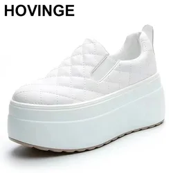 2025 Platform Wedge Shoes Spring Autumn Round Head Solid Colour Chunky Sneakers Casual Slip on Loafers  Femininas