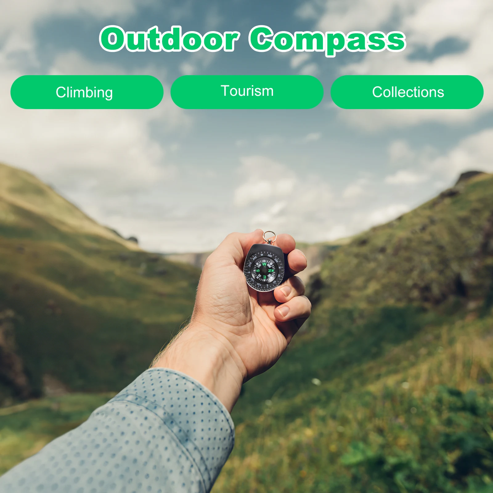

2 PCS Compass Watch Thumb Professional Camping Tools Multi-functional Wrist Adventure Outdoor