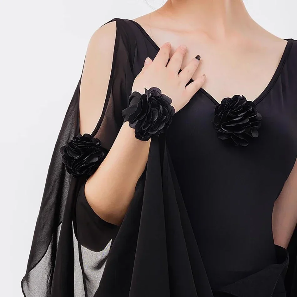 Lotus manica lunga foro braccio design body femminile vestito da ballo latino donne performance di ballo sala da ballo vestito pancia HY1007