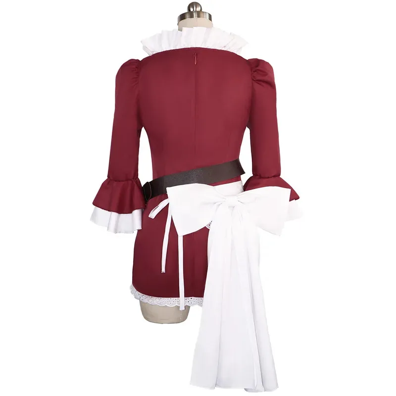 Disfraz de sirvienta de Anime Killer Baby-5, vestido de sirvienta francesa de color rojo vino, traje Sexy de Halloween, uniforme de juego de rol de una pieza de Anime