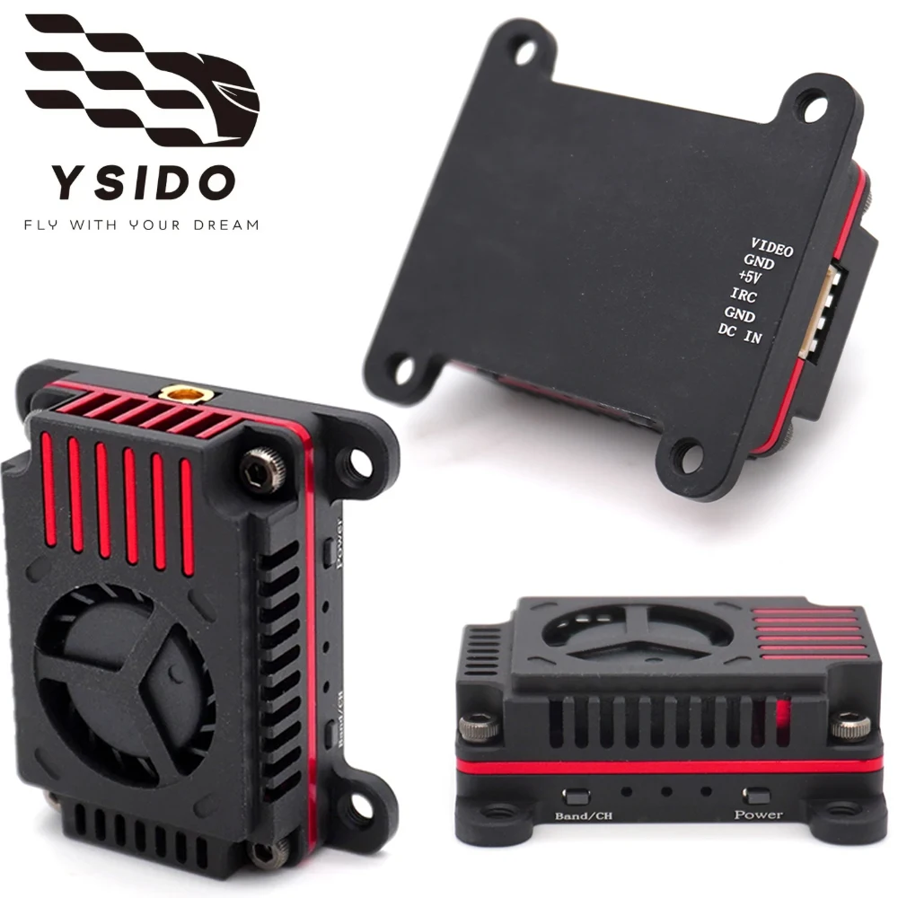 

YSIDO 3W VTX-F2-72 5.8GHz VTX 72CH with Cooling System and 73mm Antenna for Long Range RC Drones Fixed-wing Aircraft DIY Parts