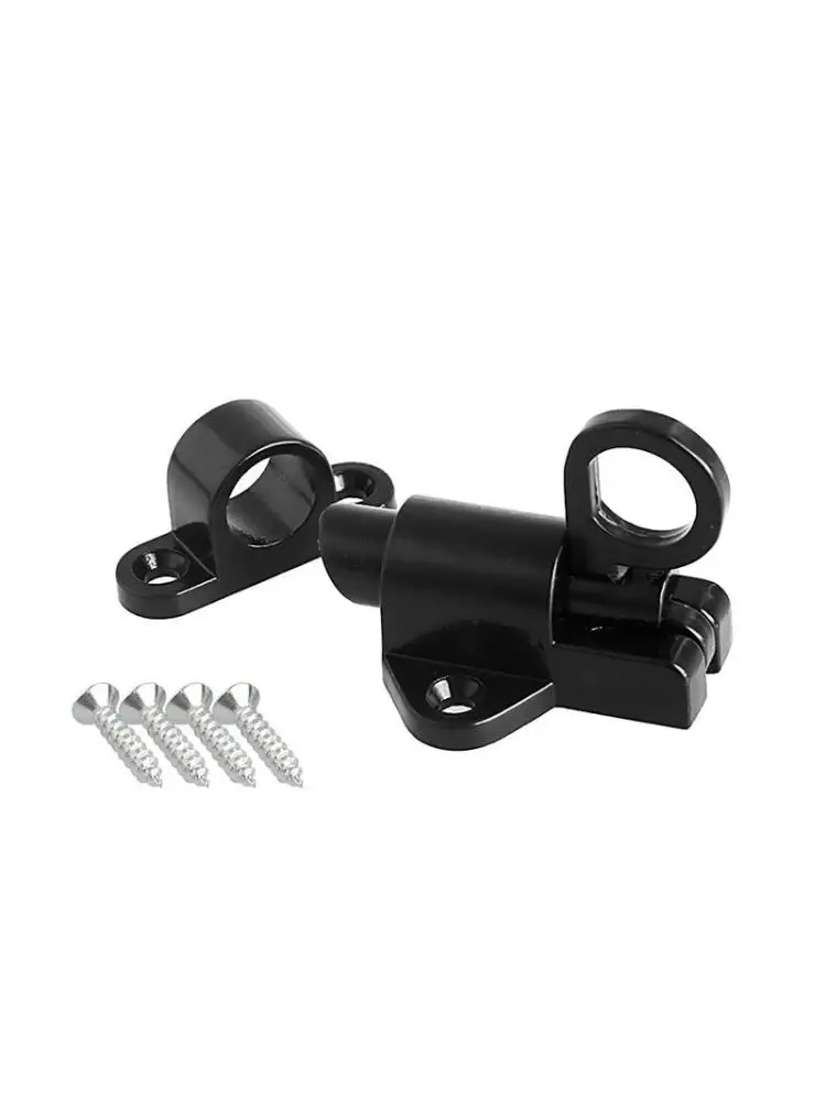Black Window Gate Security Pull Ring Spring Bounce Door Bolt Aluminum for Latch