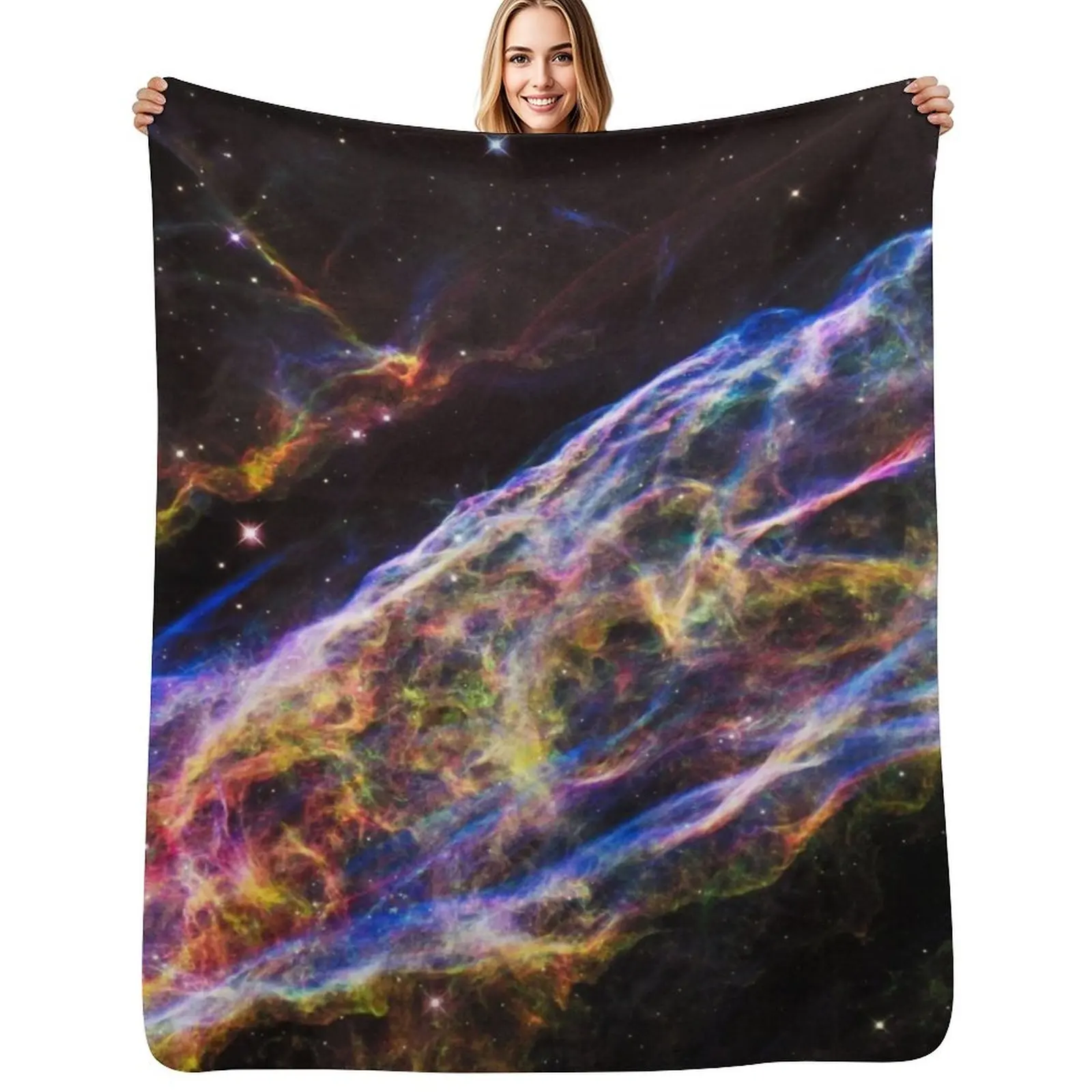 

Veil Nebula. NGC 6960 Throw Blanket Picnic Soft Plush Plaid Nap Warm Blankets
