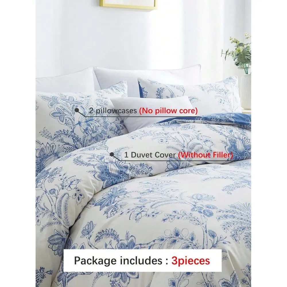 

Floral Pattern Duvet Cover Set, Bedding, Super Soft SkinFriendly Duvet Cover, Washed, Floral Print Duvet Cover Set, Includes Pi