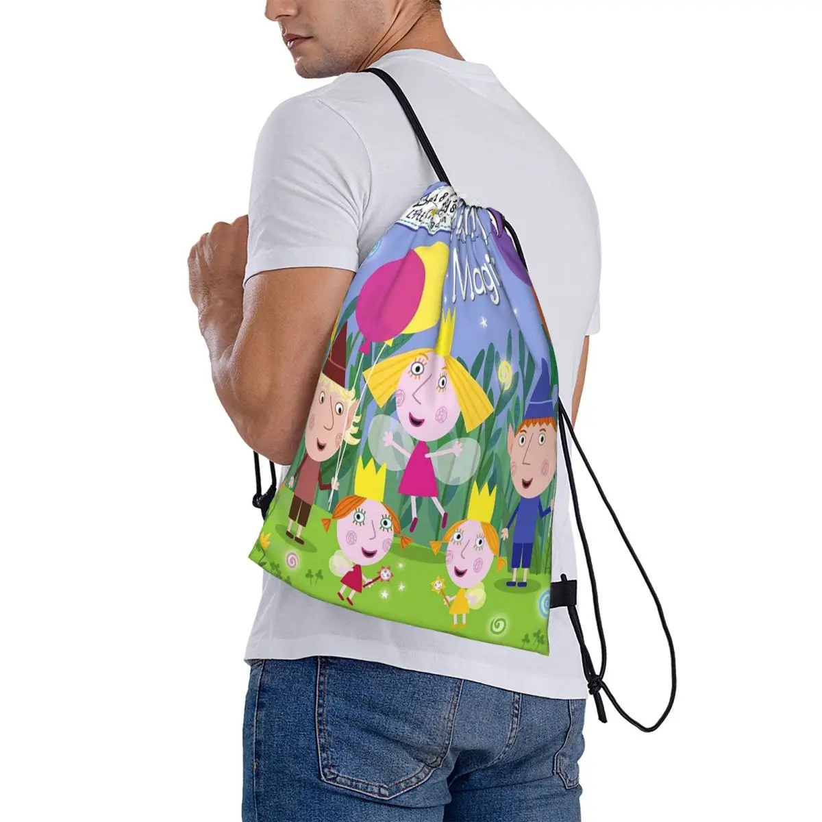 

Ben And Holly's Little Kingdom Birthday Magic Characters Backpacks Casual Drawstring Bundle Pocket Sundries Bag