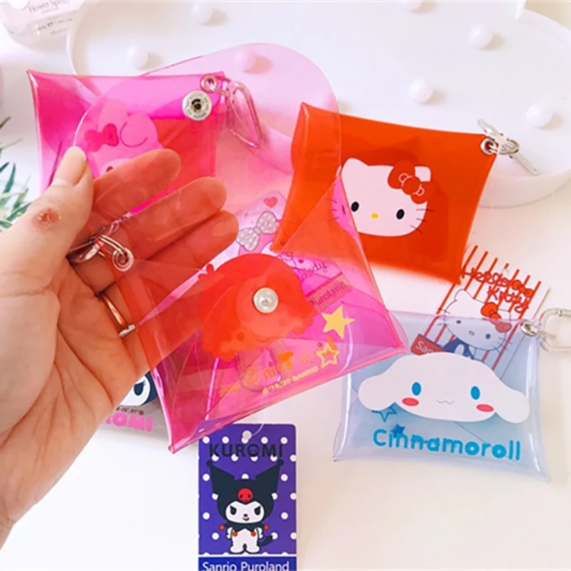 مرحبا كيتي حقيبة الظهر سحر لطيف المفاتيح الكرتون هلام عملة المحفظة الشفافة حافظة للبطاقات متعددة الألوان عيد الميلاد جي #2