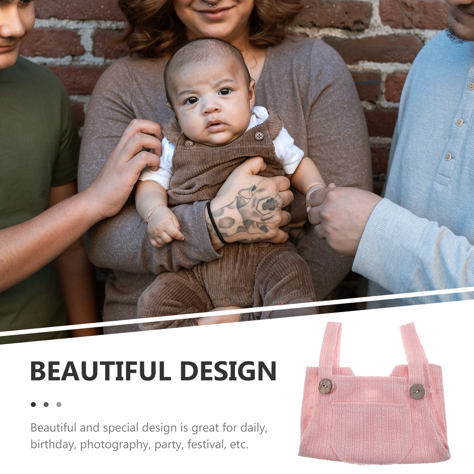 

Baby Sleeveless Suspender Jumpsuits Newborn Summer Button Jumpsuits Outfit Comfortable Baby Clothes for Birthday Photo Shoot