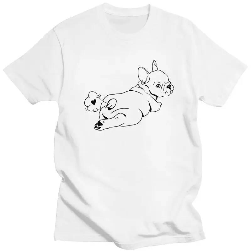 Custom Handsome Cute French Bulldog T Shirt Men Short Sleeved 100% Cotton T-shirt Graphic Animal Dog Tee Tops Streetwear Tshirts