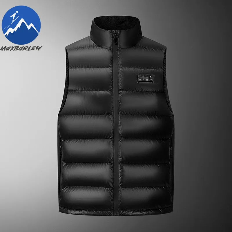 17 Areas Heated Down Jacket Vest Men Winter Ski Self Heating Vest Intelligent Usb Multi-temperature Control Thermal Puffer Coat