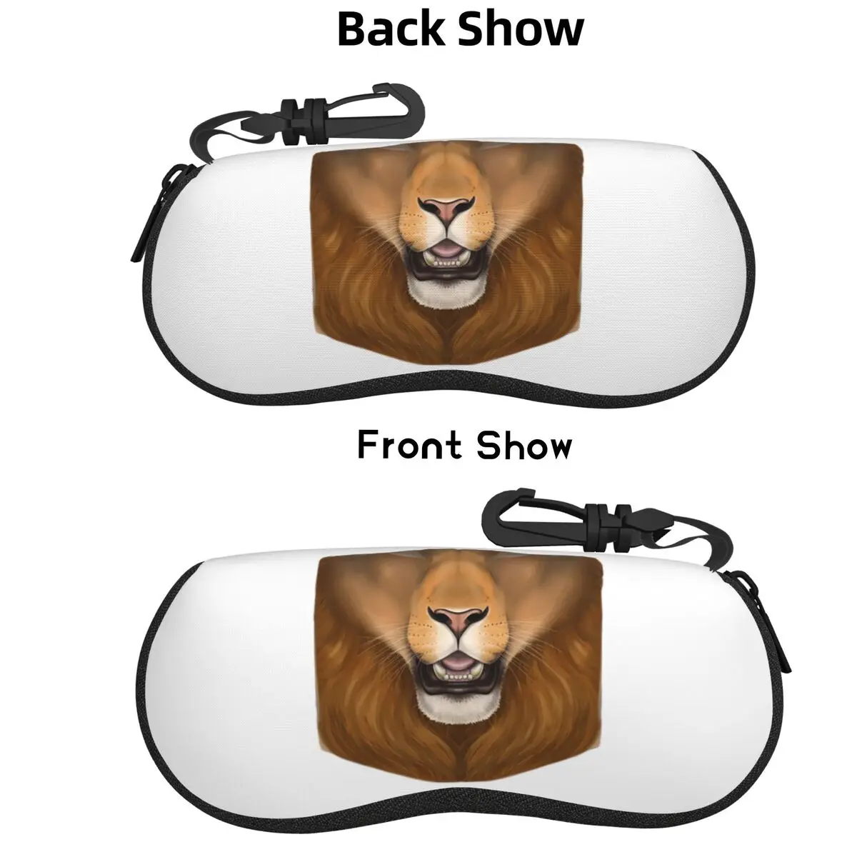 

Maned Lion Face Shell Glasses Case Protective Sunglasses Box Women Men Soft Eyeglass Bag Pouch