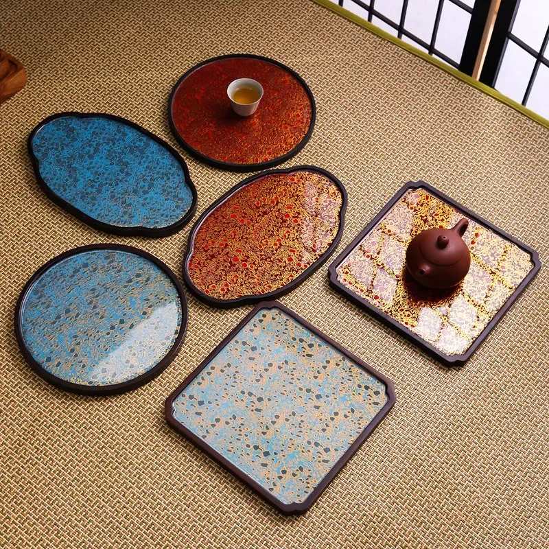 

Japanese Zen Style Imitation Lacquer Tea Tray, Electric Wooden Pot, Kung Fu Tea Ceremony, Tea Set Accessories