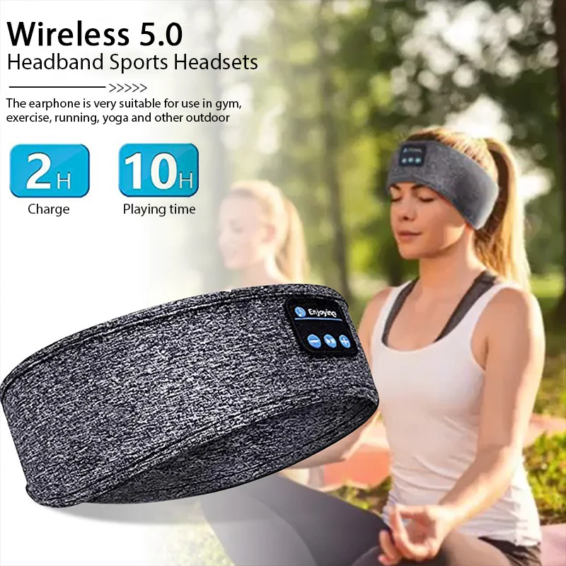 Bluetooth Headband Headphones Wireless Music Sports Hairband Running Fitness Sweatband Earphones Soft Sleeping Eye Mask Headset