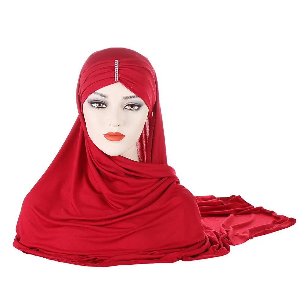 Glitter Einem Stück Amira Muslimischen Frauen Lange Schal Pull Auf Bereit Tragen Instant Kappe Headwear Wrap Hijab Turban Arabischen Femme chemo Schal