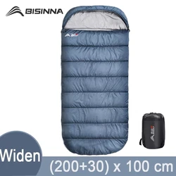BISINNA Large Camping Sleeping bag lightweight 3 season loose widen bag long size for Adult rest Hiking fishing