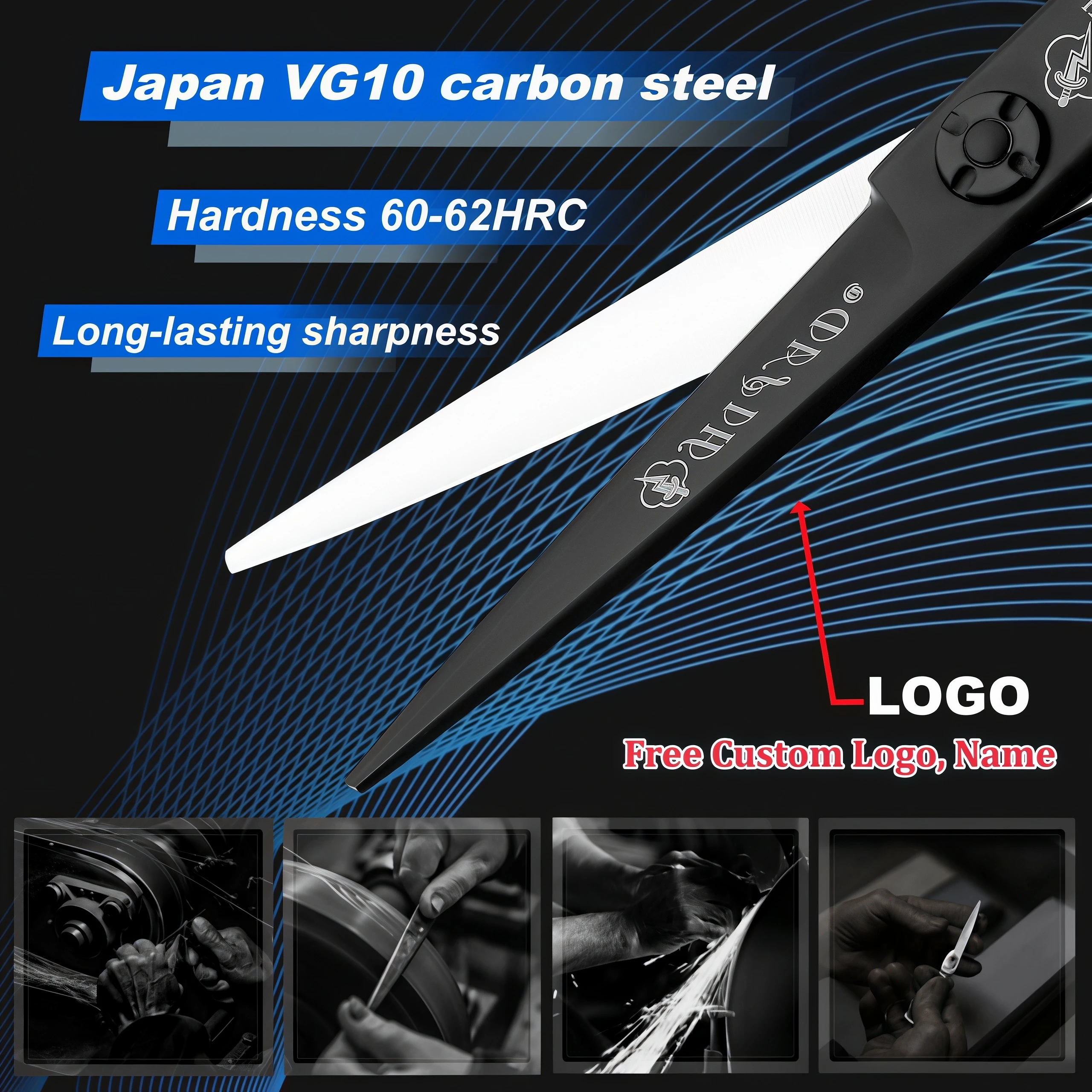 HISADA Left Hand Hair Scissors 5.5 inch Barber Shop Exclusively for Hairstylists VG10 Material Barber Tools