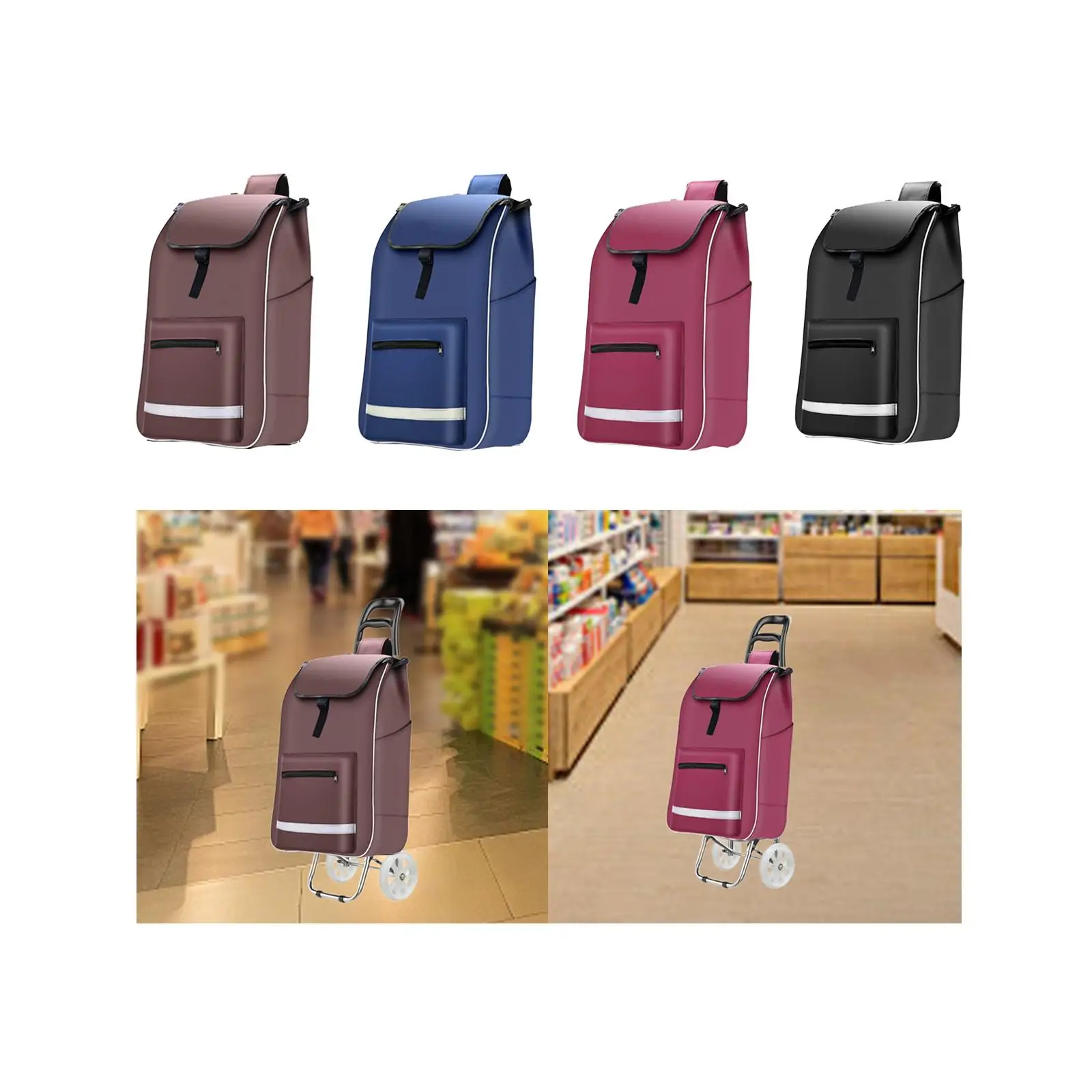 Shopping Cart Replacement Bag Portable Sturdy Lightweight Oxford Cloth Handtruck Bag for Outside Kitchen Office Folding Trolleys image 3