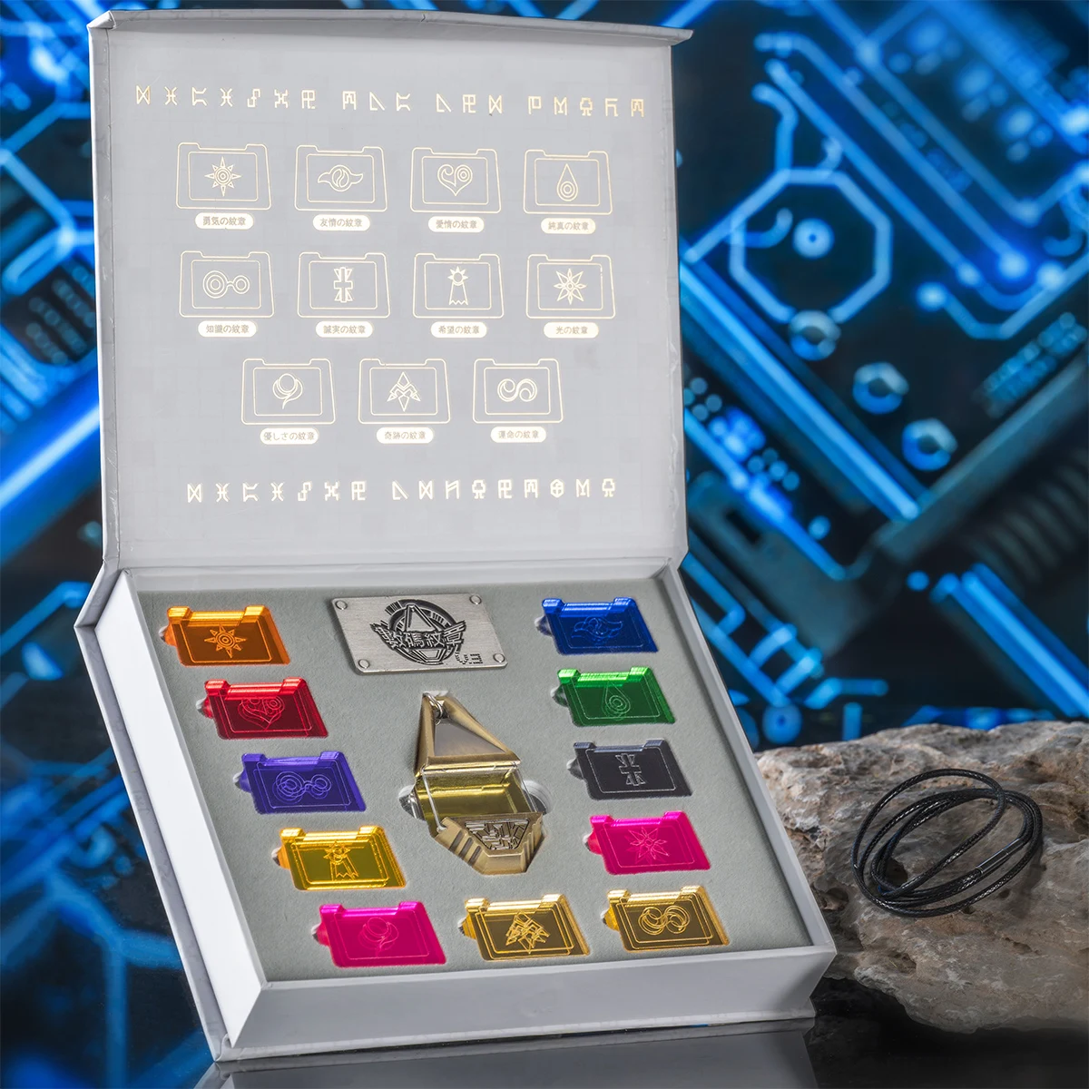 

New Digimon Tyrannosaurus Evolution Key Badge Digital Emblem Set (Just Necklace Non Bandai Non Holy Plan Machine) In Stock