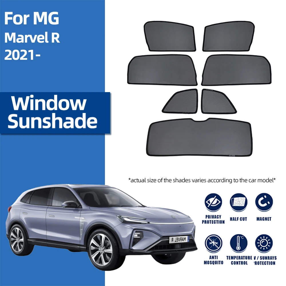 

For MG Marvel R 2021 2022 2023 2024 Magnetic Car Sunshade Shield Front Windshield Curtain Rear Side Baby Window Sun Shade Visor