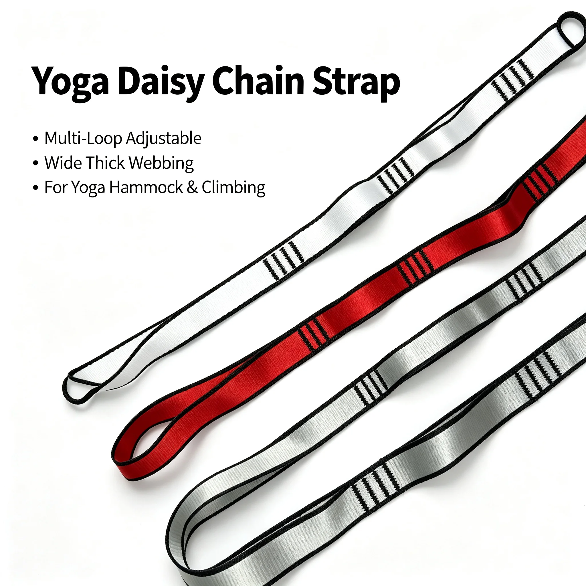 Yoga Fitness Belts Stretch Daisy Chains Extension Straps Durable Adjustable for Dance Outdoor Swing/Yoga Hammock/Climbing
