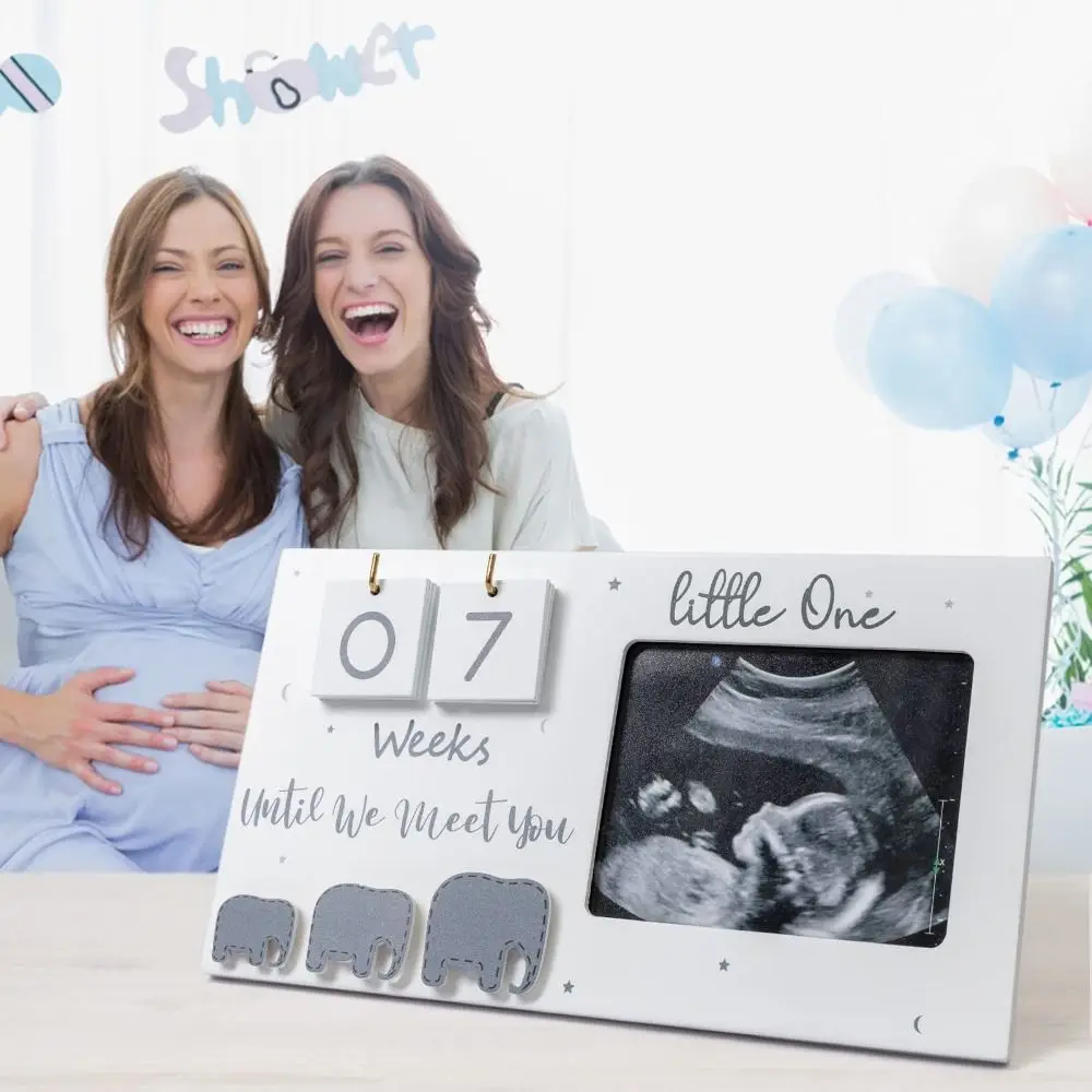 Wooden Sonogram Picture Frame Pregnancy Gift Pregnancy Must Haves Ultrasound Photo Frame Countdown Weeks Announcement