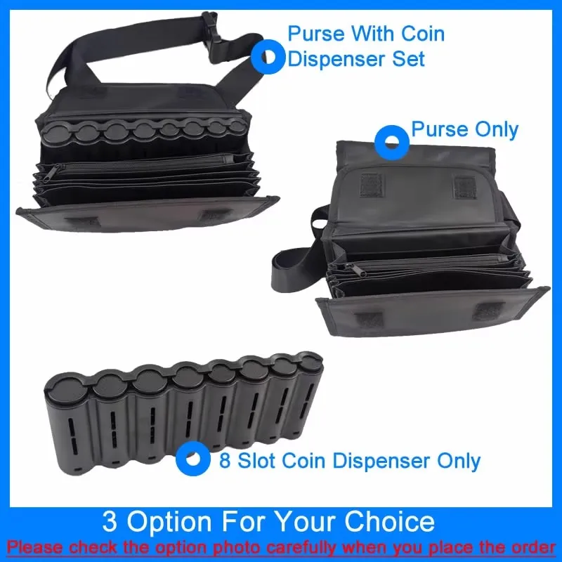 Multi Pocket Driver Waiter's Purse Waist Wallet 8 Slots Euro Coin Dispenser Coin Holder Sorter Collector Fanny Pack Cash Receipt