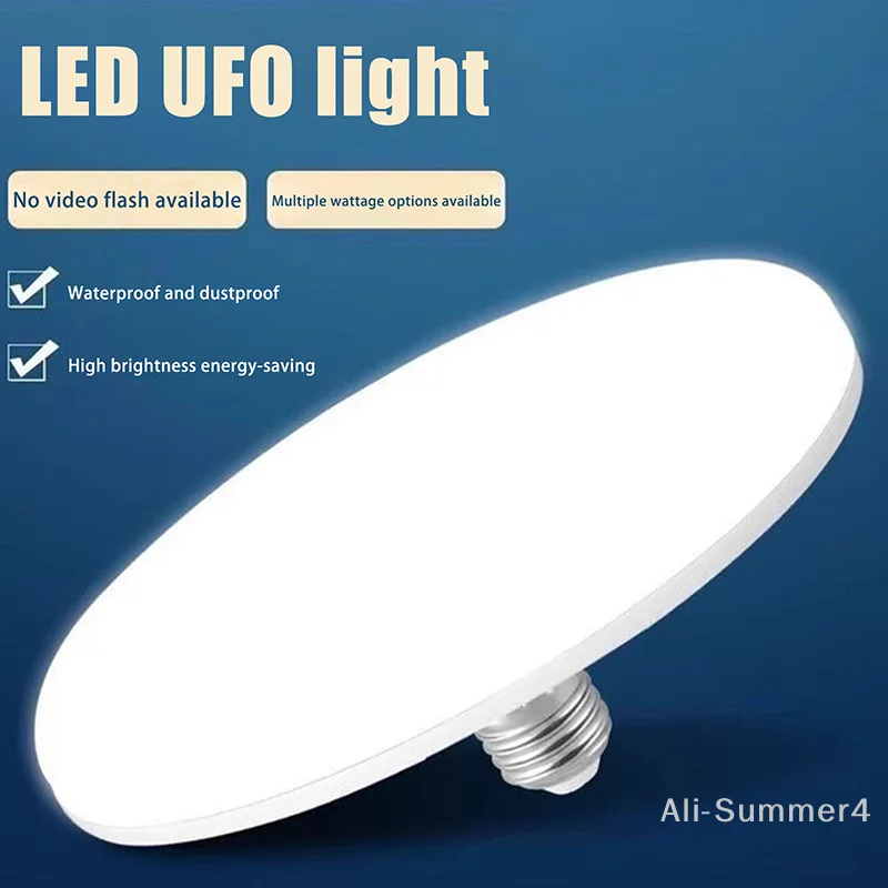 1 Piece 20-200W Indoor Lighting Flying Saucer Light Ceiling Lamp Garage Light LED Bulb AC 220v E27 Base Energy Saving Lamp