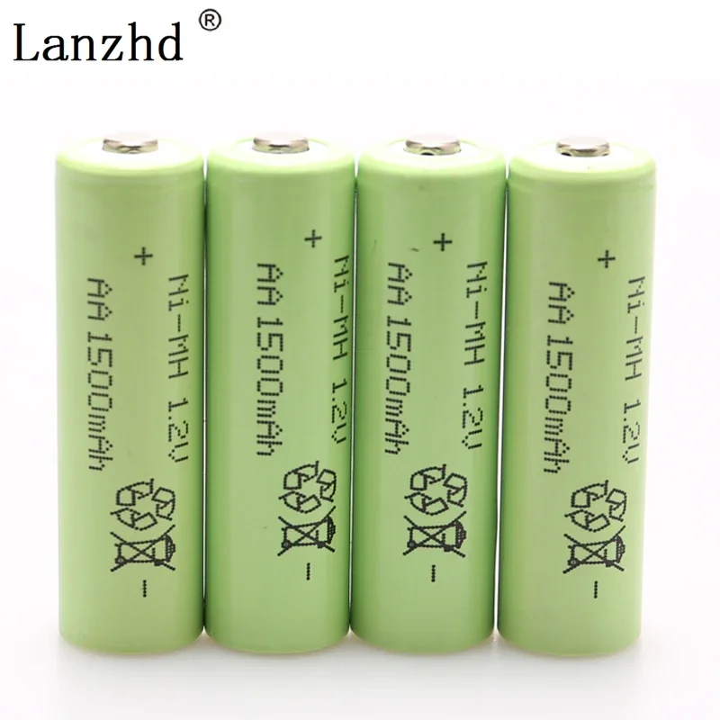 

4Pcs AA Battery Rechargeable Batteries 1.2V AA 1500mAh Ni-MH Pre-charged Rechargeable Battery 2A Baterias for Camera toy Remote