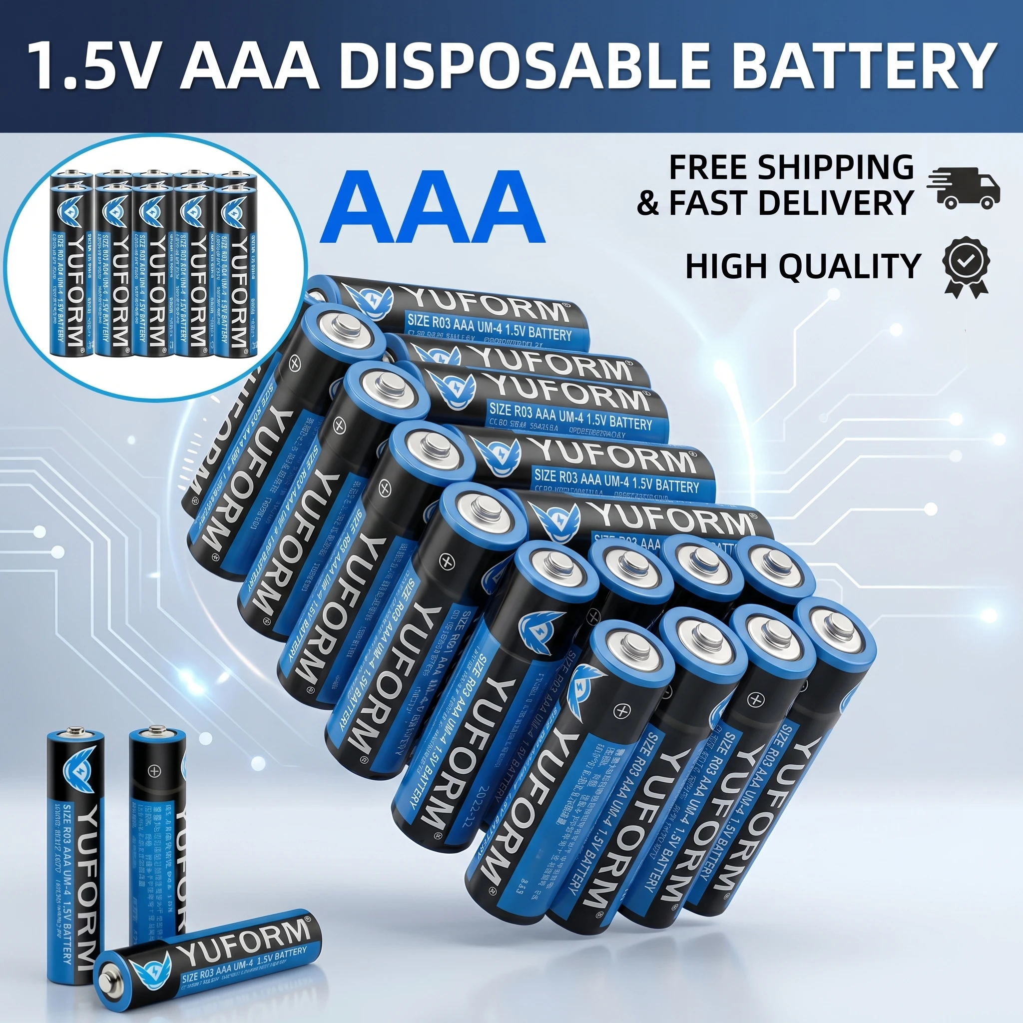 

AAA 1.5V Alkaline Batteries High Capacity Disposable Dry Battery for Wireless Mouse Keyboard Toy Flashlight Clock