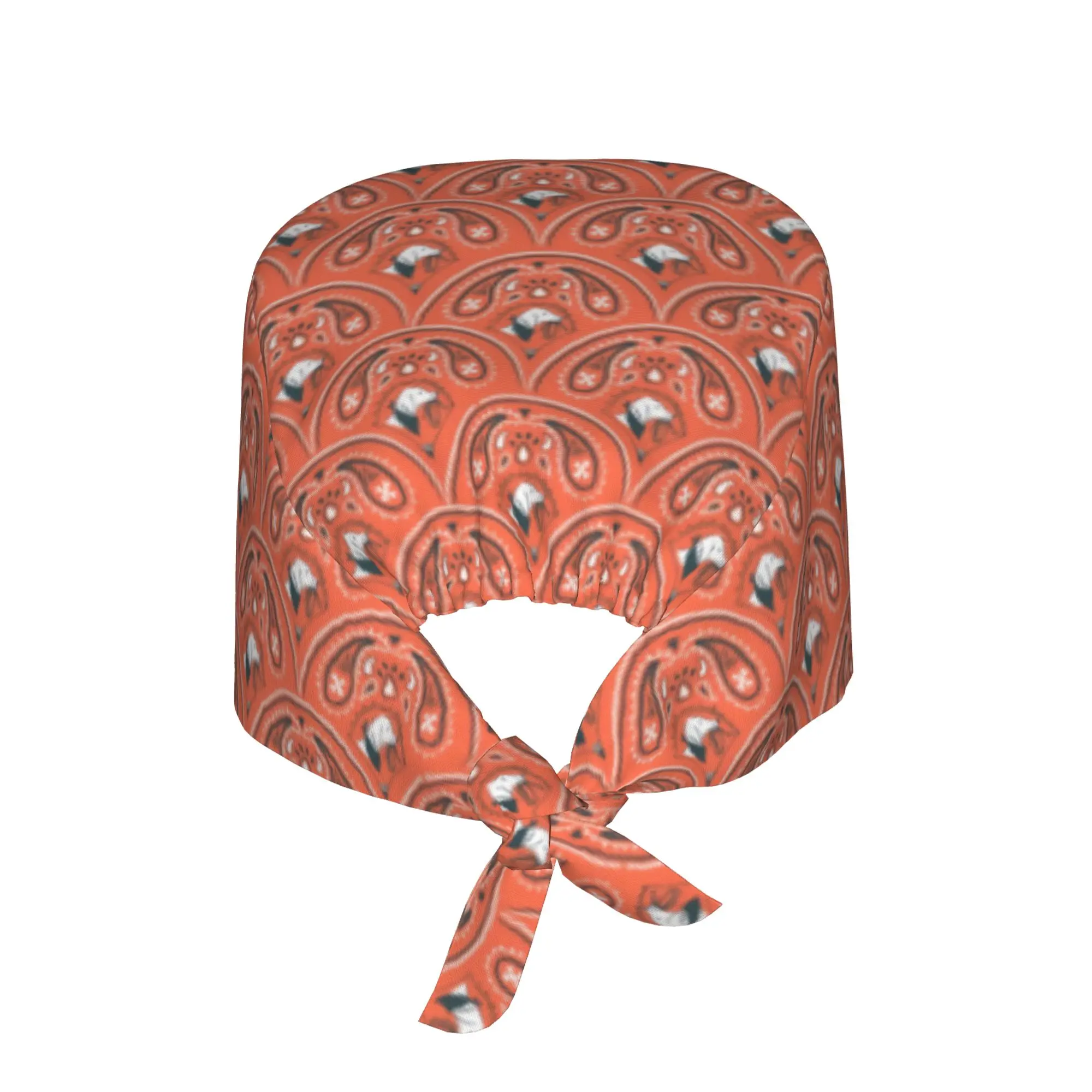 Western Bandana Paisley Style Dog Medical Staff Scrubs Hat Unisex  Doctor Nursing Surgical Cap Scrub Caps