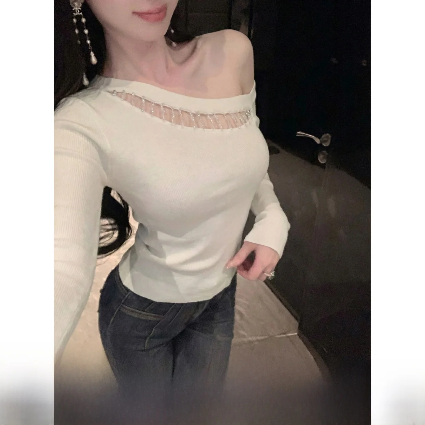 

Sy Pure Island Women's Knitted Woolen Long Sve Top Casual Sle oulder off Knitwear Soft Polyester Nylon Acrylic Blend