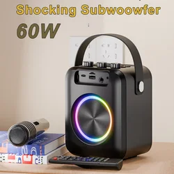 Shanshui T91 Shocking Bass Speaker with Mic Remote Control TF Card Stereo Sound System Outdoor Home Karaoke Bluetooth Subwoofer