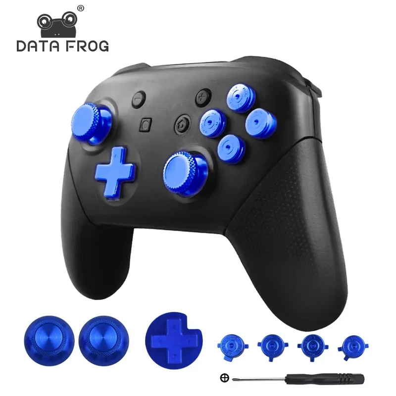 DATA FROG Ersatz-Daumensticks ABXY-Tasten Metallteile für Switch Pro Controller Joystick Reparatur-Set