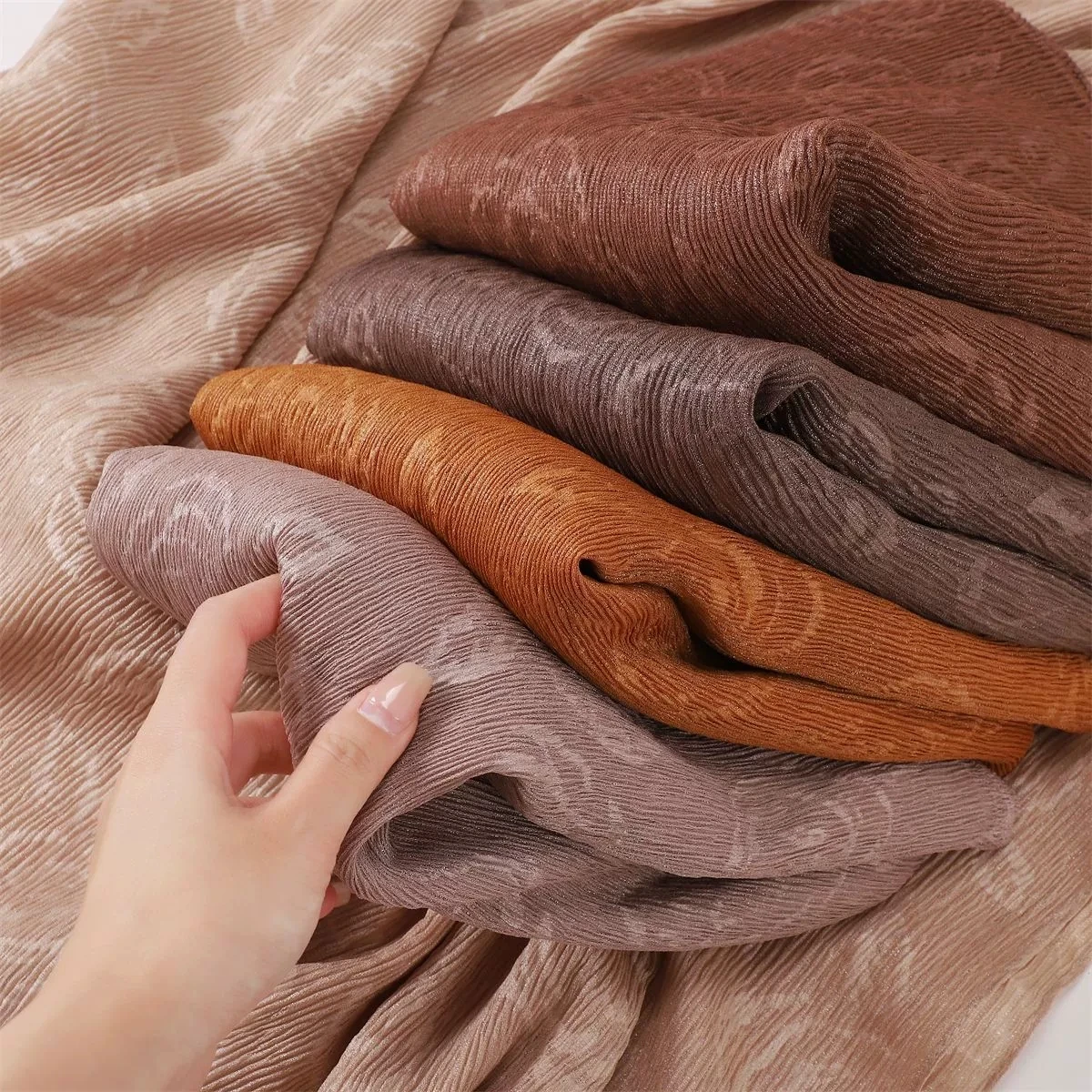 Plain Wrinkle Press Rose Floral Shimmer Shawls Scarf Lady High Quality Wrap Beach Pashmina Stole Bufandas Muslim Hijab 180*70Cm
