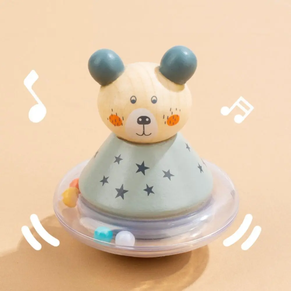 Lovely Crafts Wooden Tumbler Doll Handmade Toy Doll Little Bear Rocking Toy Mini Collection Elephant Tumbler Toy Birthday