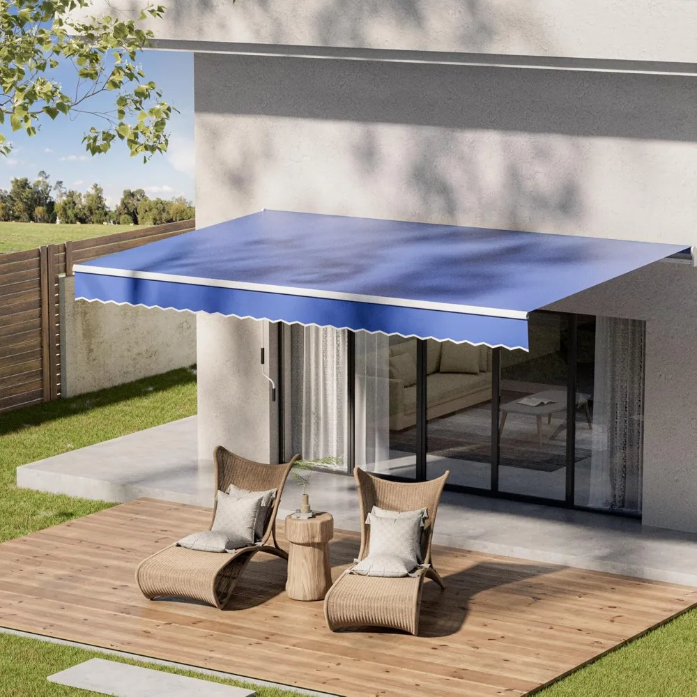 

Retractable Patio Awning with Crank Handle, Outdoor Sun Shade Cover for Decks and Patios by Sunsetter