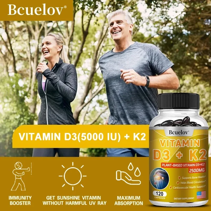 Bcuelov-vitamina d3 + k2, 2 em 1, não-OGM, de alta qualidade, não-OGM